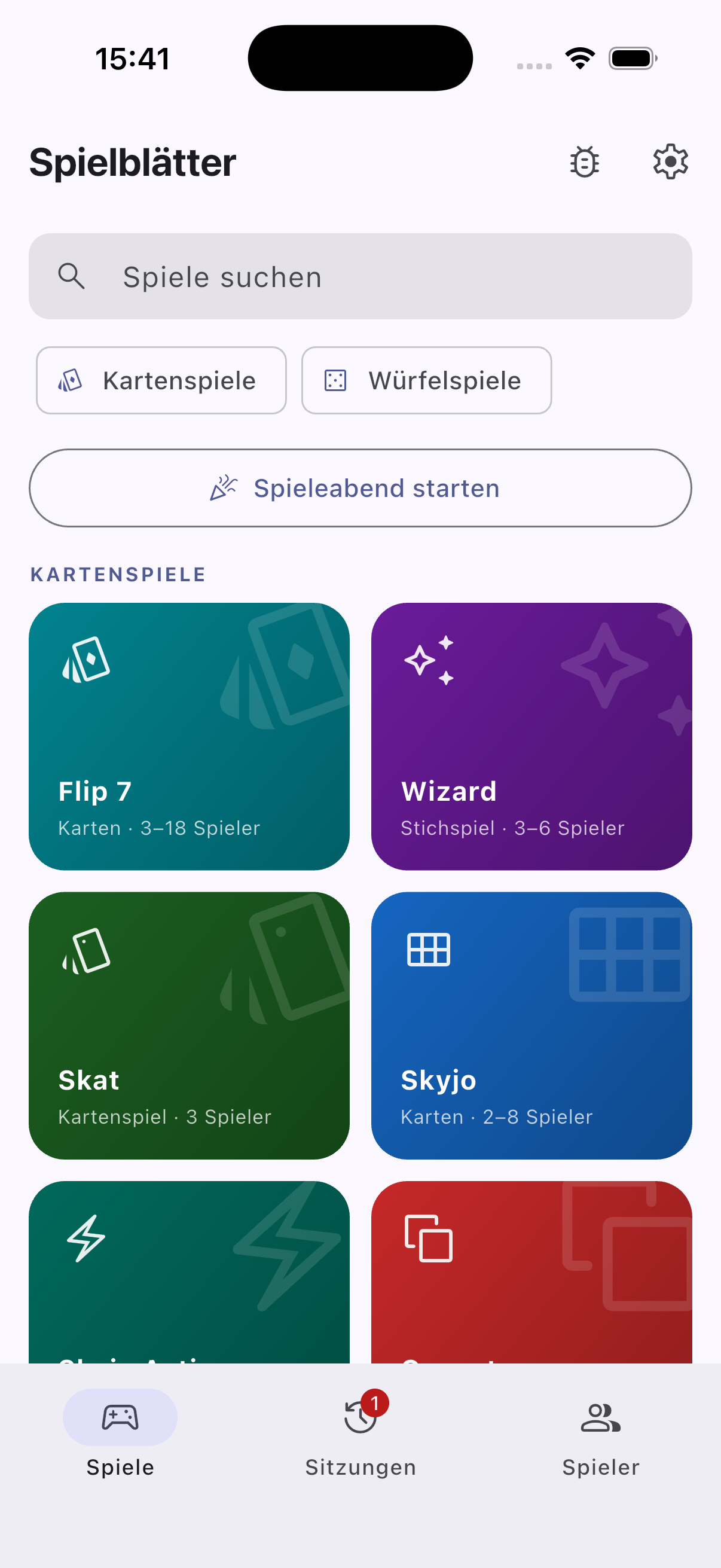 Spiel auswählen